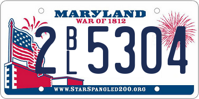 MD license plate 2BL5304