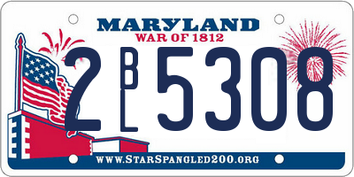 MD license plate 2BL5308