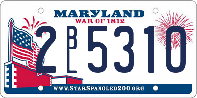 MD license plate 2BL5310