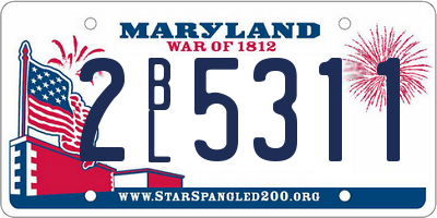 MD license plate 2BL5311