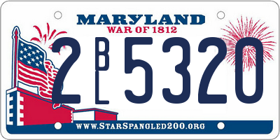 MD license plate 2BL5320
