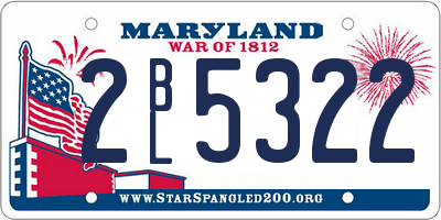 MD license plate 2BL5322