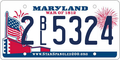 MD license plate 2BL5324