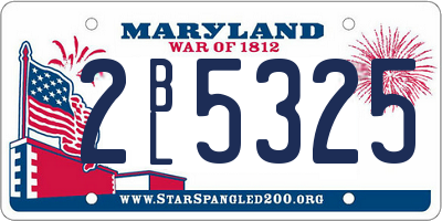 MD license plate 2BL5325
