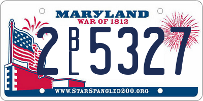 MD license plate 2BL5327