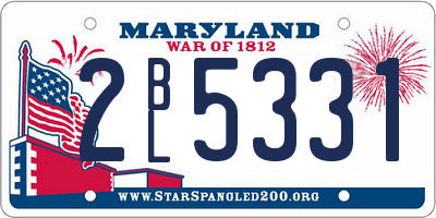 MD license plate 2BL5331