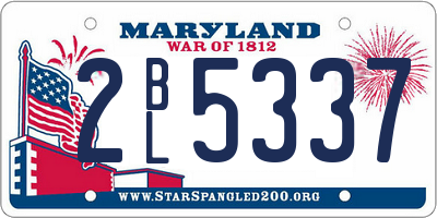 MD license plate 2BL5337