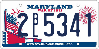 MD license plate 2BL5341