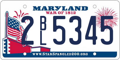 MD license plate 2BL5345