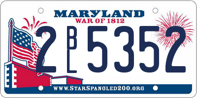 MD license plate 2BL5352
