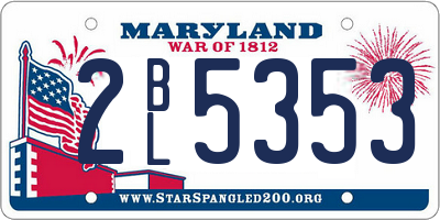 MD license plate 2BL5353