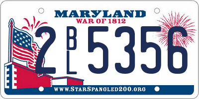 MD license plate 2BL5356
