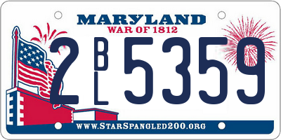 MD license plate 2BL5359