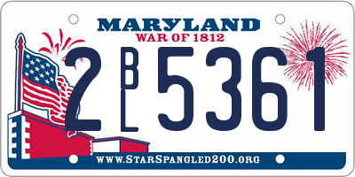MD license plate 2BL5361