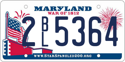 MD license plate 2BL5364
