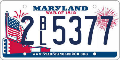 MD license plate 2BL5377