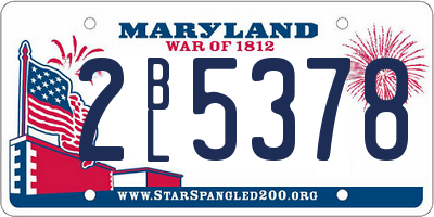 MD license plate 2BL5378