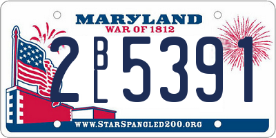 MD license plate 2BL5391