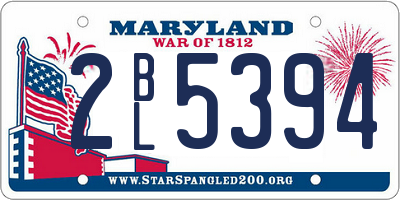 MD license plate 2BL5394