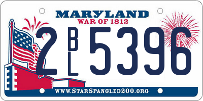 MD license plate 2BL5396