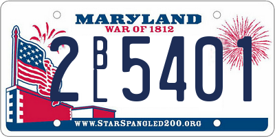 MD license plate 2BL5401