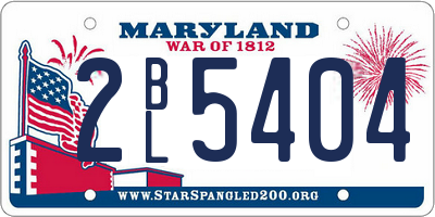 MD license plate 2BL5404