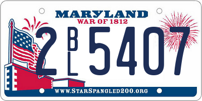 MD license plate 2BL5407