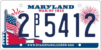 MD license plate 2BL5412