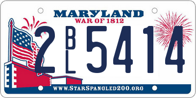MD license plate 2BL5414