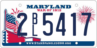 MD license plate 2BL5417