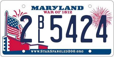 MD license plate 2BL5424