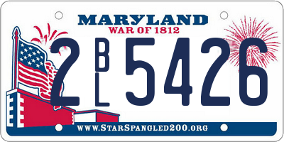 MD license plate 2BL5426