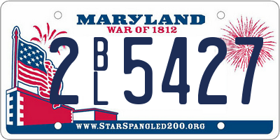 MD license plate 2BL5427