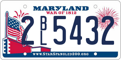 MD license plate 2BL5432