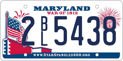 MD license plate 2BL5438