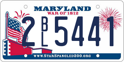 MD license plate 2BL5441