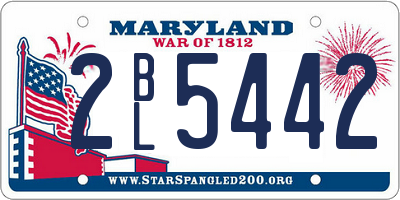 MD license plate 2BL5442