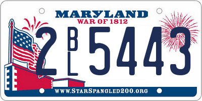MD license plate 2BL5443