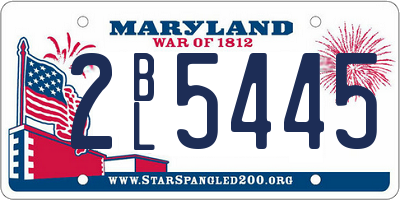 MD license plate 2BL5445