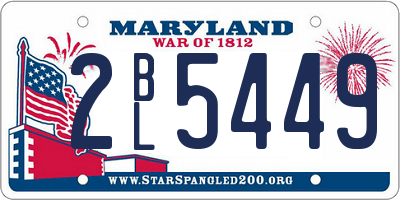 MD license plate 2BL5449