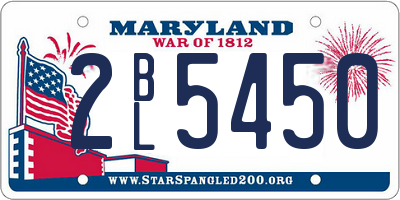 MD license plate 2BL5450