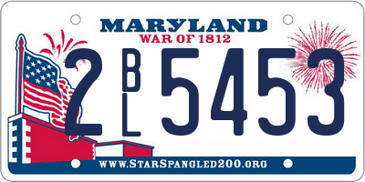 MD license plate 2BL5453