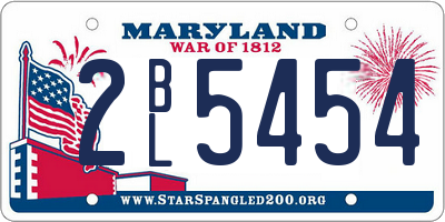 MD license plate 2BL5454