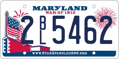 MD license plate 2BL5462