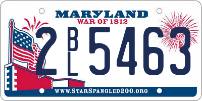 MD license plate 2BL5463