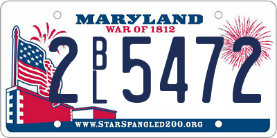 MD license plate 2BL5472