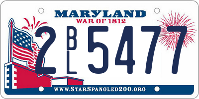MD license plate 2BL5477