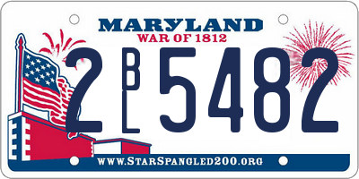 MD license plate 2BL5482
