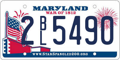 MD license plate 2BL5490
