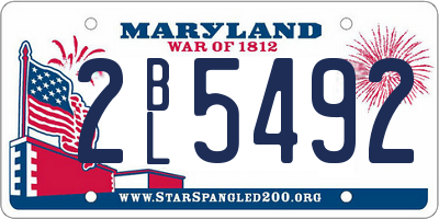 MD license plate 2BL5492